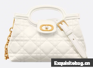 Dior Jolie Top Handle Mini Bag Cannage Lambskin S3123UN Latte
