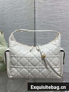 Dior Large D-Dream Bag Macrocannage Lambskin M6322 Latte