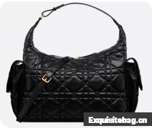 Dior Large D-Dream Bag Macrocannage Lambskin M6322 black