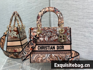 Dior MEDIUM LADY D-LITE BAG Embroidery M0565OE-2