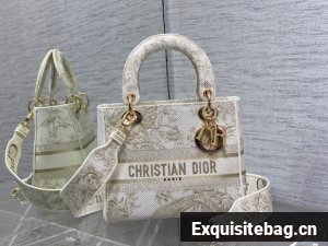 Dior MEDIUM LADY D-LITE BAG Embroidery M0565OE-4