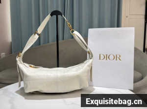 Dior Medium D-Journey Bag in Shiny Goatskin Flat Macrocannage M2417UCUQ Latte