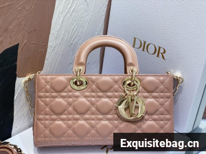 Dior Medium Lady D-Joy Bag Cannage Lambskin M0540O dark pink
