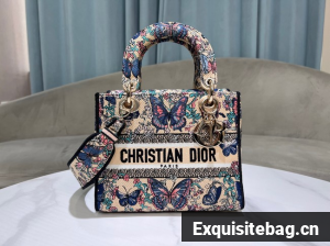 Dior Medium Lady D-Lite Bag Embroidery M0565OECZ PINK