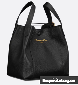 Dior Medium Signature Bucket Bag Grained Calfskin M2841USKU black