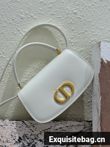 Dior Small 30 Montaigne Avenue Top Handle Bag Ribbed Calfskin M9370UNQ white