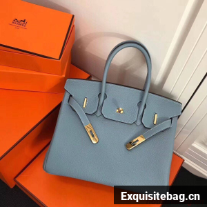 Hermes Birkin 25CM Tote Bag Original Leather H25T Blue