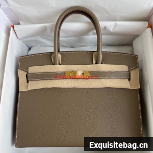 Hermes Birkin Bag Original Epsom Leather 30CM 17825 Elephant Grey