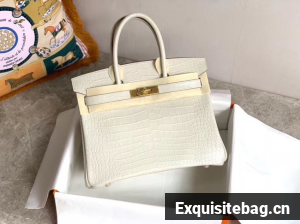 Hermes Birkin Bag Original Leather crocodile HBK35 white