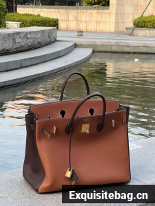 Hermes Birkin Tote Bag Original Togo Leather 6635 camel&coffce