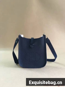 Hermes Evelyne original togo leather mini Shoulder Bag H15698 dark blue