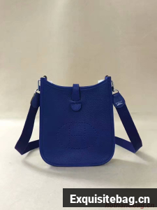 Hermes Evelyne original togo leather mini Shoulder Bag H15698 optic blue