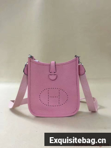Hermes Evelyne original togo leather mini Shoulder Bag H15698 pink