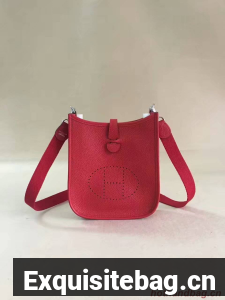 Hermes Evelyne original togo leather mini Shoulder Bag H15698 red
