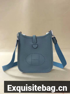 Hermes Evelyne original togo leather mini Shoulder Bag H15698 sky blue