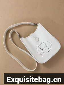 Hermes Evelyne original togo leather mini Shoulder Bag H15698 white