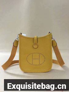 Hermes Evelyne original togo leather mini Shoulder Bag H15698 yellow