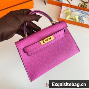 Hermes Kelly 19cm Shoulder Bags Epsom Leather KL19 Gold hardware Lavender