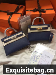 Hermes Kelly 19cm Shoulder Bags Epsom Leather KL19 Royal Blue