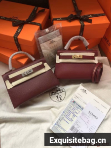 Hermes Kelly 19cm Shoulder Bags Epsom Leather KL19 fuchsia 