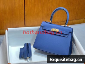 Hermes Kelly 20cm Shoulder Bags Epsom KL2750 blue&gold