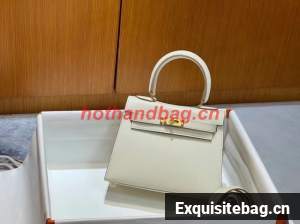 Hermes Kelly 20cm Shoulder Bags Epsom KL2750 White&gold