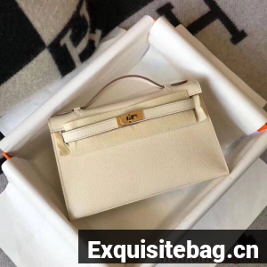 Hermes Kelly 19cm Shoulder Bags Epsom Leather KL19 Cream