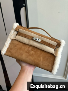 Hermes Kelly 22cm Tote Bag Suede Leather KL22 brown