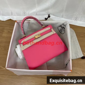 Hermes Kelly 25cm Shoulder Bags Epsom KL2755 rose&gold-Tone Metal