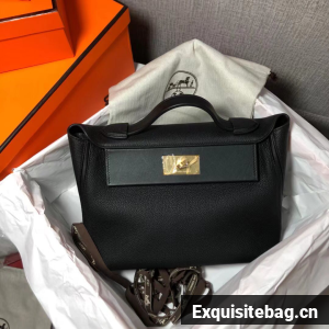 Hermes Kelly Original togo Leather Tote Bag H2424 Black