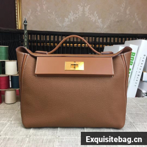 Hermes Kelly Original togo Leather Tote Bag H2424 Brown