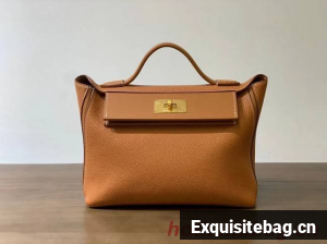 Hermes Kelly Original togo Leather Tote Bag H2424 gold brown