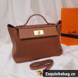 Hermes Kelly togo Leather Tote Bag H2424 brown