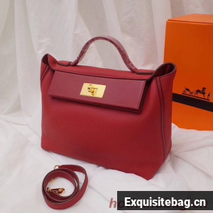 Hermes Kelly togo Leather Tote Bag H2424 red