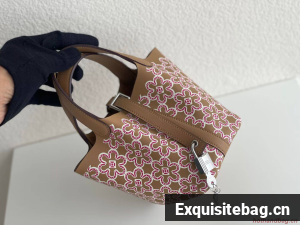 Hermes Mini Picotin 14 Lock Bags Original Swift Leather PL5302 Flower Brown