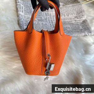 Hermes Mini Picotin 14 Lock Bags Original Togo Leather PL5302 Orange