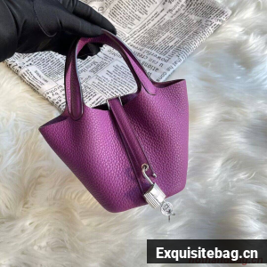 Hermes Mini Picotin 14 Lock Bags Original Togo Leather PL5302 Purple