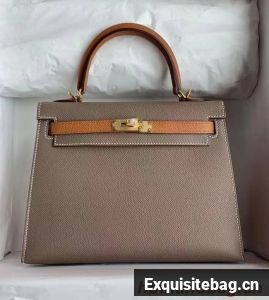 Hermes Original Epsom Leather KEL2578 grey&brown