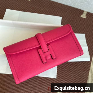 Hermes Original Espom Leather Clutch 37088 Purplish red