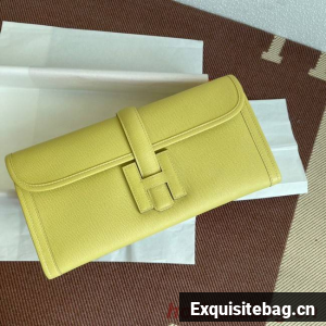 Hermes Original Espom Leather Clutch 37088 lemon