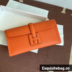 Hermes Original Espom Leather Clutch 37088 orange