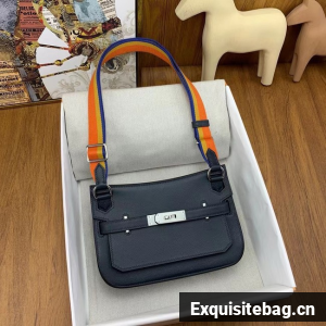 Hermes Original Leather 23CM Mini Jypsiere H0880 Black&orange