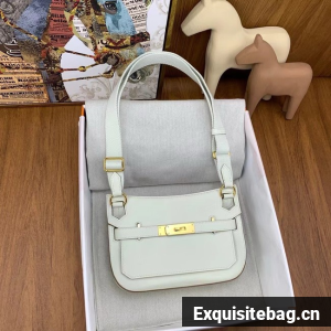 Hermes Original Leather 23CM Mini Jypsiere H0880 white