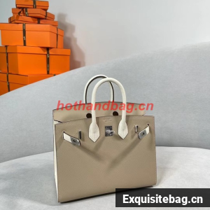 Hermes Original Togo Leather HB30O light gray&white