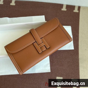 Hermes Original jige swift Leather Clutch 37088 brown