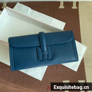Hermes Original jige swift Leather Clutch 37088 drak gray