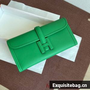 Hermes Original jige swift Leather Clutch 37088 green 
