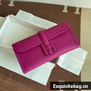 Hermes Original jige swift Leather Clutch 37088 rose