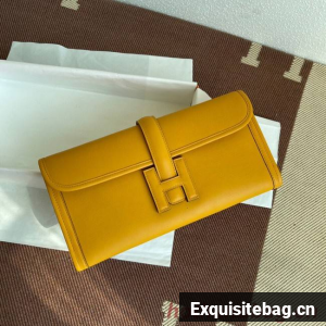 Hermes Original jige swift Leather Clutch 37088 yellow