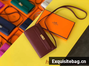 Hermes Original kelly espom leather to go woc Bag H4087 Burgundy